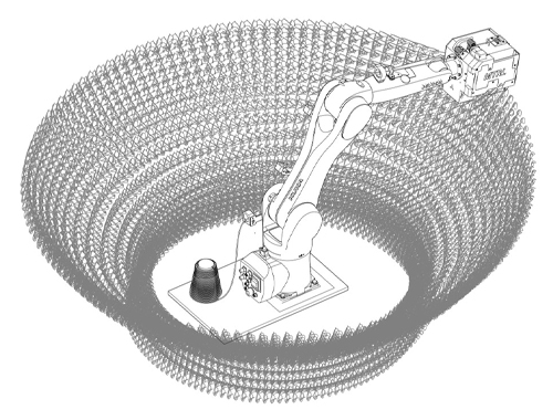 Large-scale crocheting using a robotic arm and the patented crochet device.