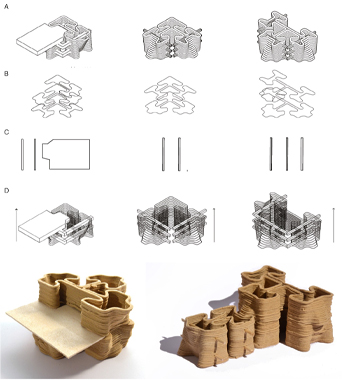 A catalog of the parametric elements and the 3D printing process
and resulting scale models. Work by Noa Gigi, architectural studio titled ‘From
Geomaterials to Architectural Structures’.